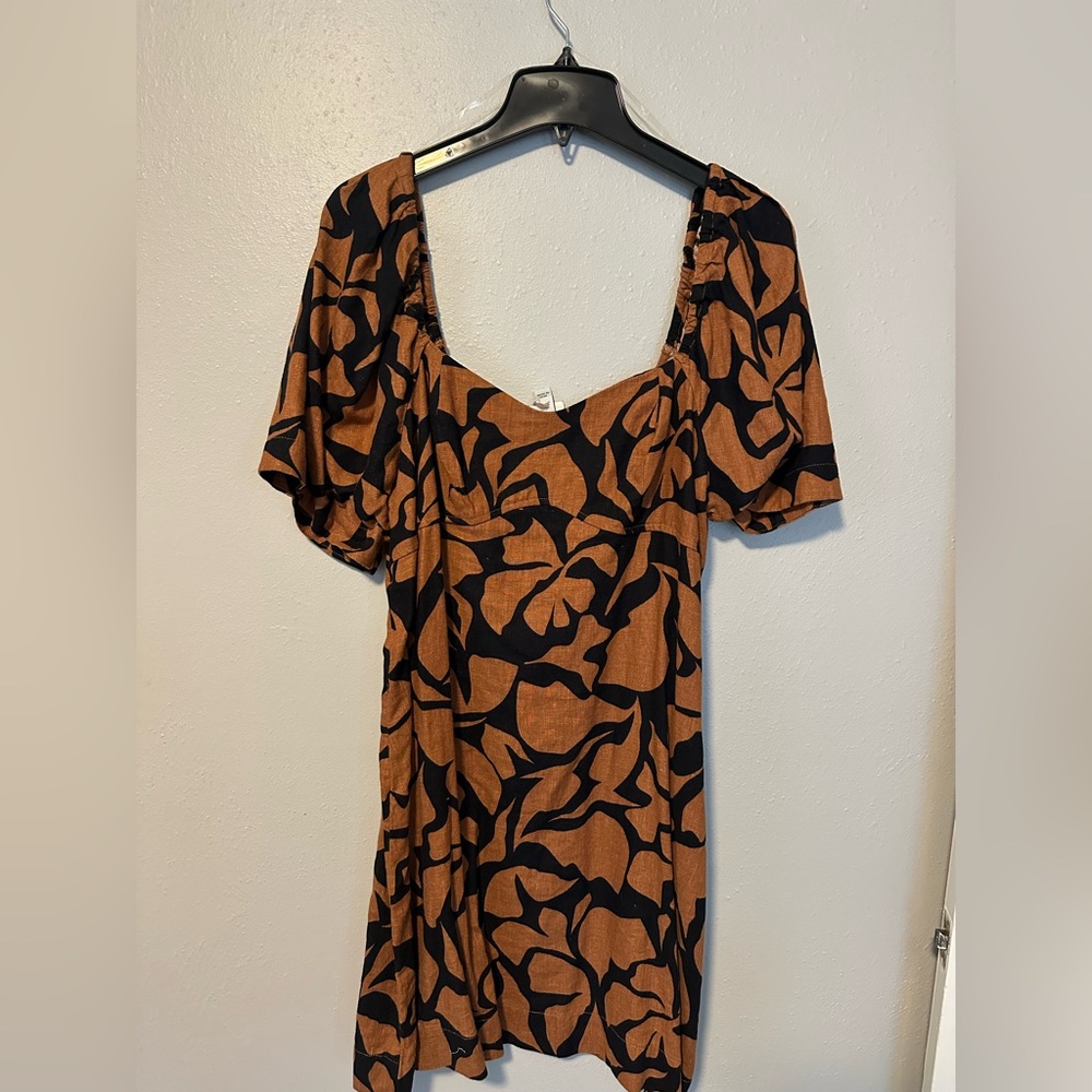 Brown and Black Target Patterned Dress size L